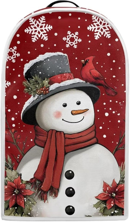 Talayituse Cardinal Snowman Print Blender Dust Cover, Fingerprint Protection Cover for Stand Mixer or Coffee Machine, Home Kitchen Appliance Covers for Stain Dust Resistant Supplies Christmas Decor