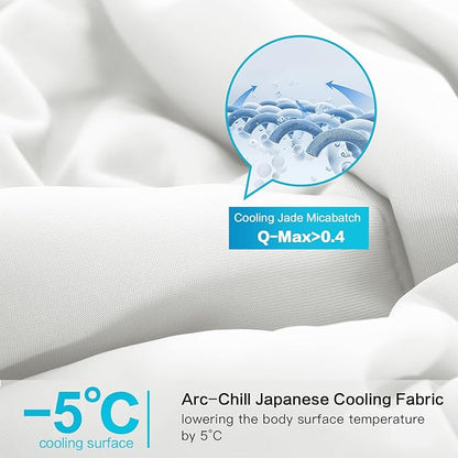 EASELAND Cooling Comforter King, Cold Touch Fabric Absorbs Body Heat, Double-Sided Cool Design Soft Fluffy Cooling Blanket for Night Sweats Hot Sleeper (White, King(108"x90"))