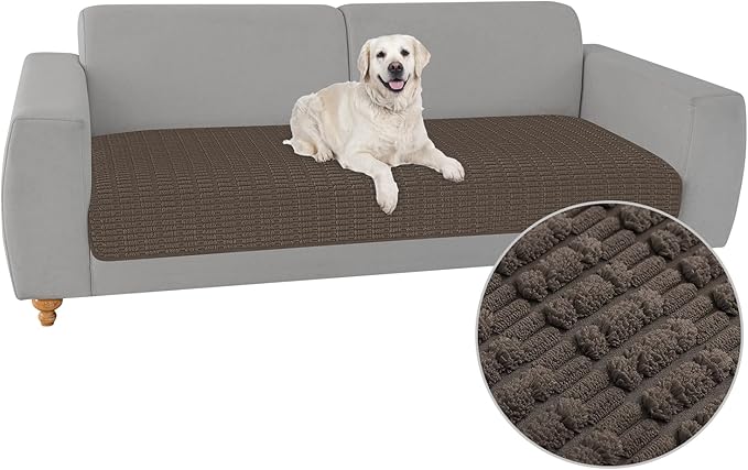 Foxdecor Couch Cover Sofa Covers Washable, Dog Bed Cover Couch Covers for 3 Cushion Couch Sofa Pet Friendly, Dog Couch Cover Furniture Covers for Pets.(Chocolate 32x53 inch)