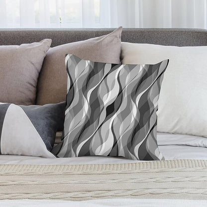 Grey Throw Pillow Covers Modern Abstract Black and Grey Striped Decorations for Bedroom Living Room Farmhouse Sofa Pillows Bed Couch 12x12 Inch