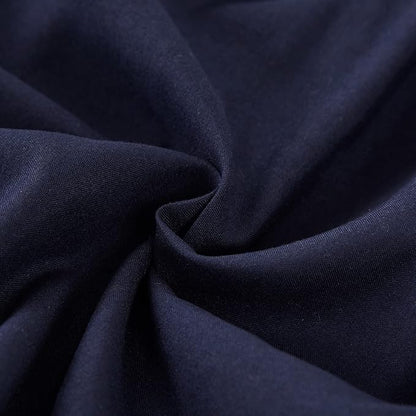 MEILA Wrap Around Bed Skirt Three Fabric Sides Elastic Dust Ruffled 16 Inch Tailored Drop,Easy to Install Fade Resistant-Navy Blue, Queen/King