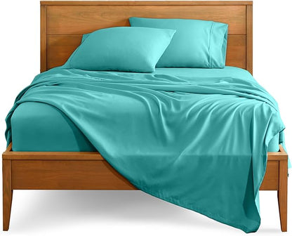 Bare Home Twin Sheet Set - 1800 Ultra-Soft Microfiber - Double Brushed - Deep Pockets - Easy Fit - Extra Soft - 3 Piece Set - Bedding Sheets & Pillowcases (Twin, Turquoise)
