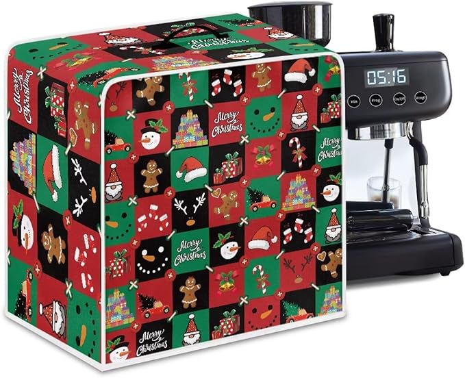 Coffee Maker Cover, Christmas Holiday Coffee Dust Cover Washable Removable Mixer Appliance Protector
