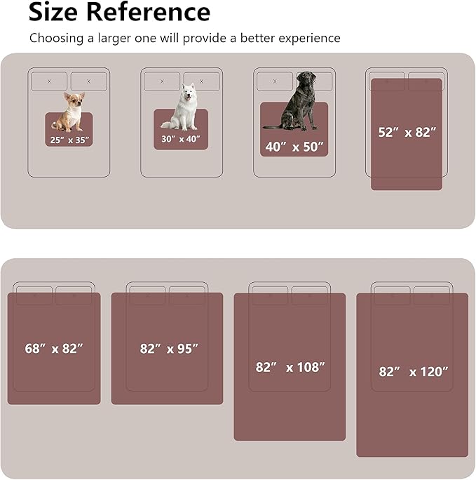 Waterproof Blanket for Bed, Leak Proof Dog Couch Blankets Reversible, Pet Throw Sofa Furniture Protector Machine Washable-82 x120,Burgundy Red+Cream