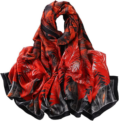Fashion Scarves Scarf 100% Silk Feeling Scarf Silk Like Scarves Long Lightweight Sunscreen Shawls for Women