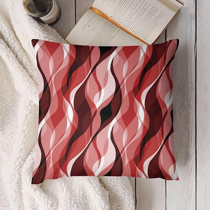Red Throw Pillow Covers Modern Abstract Ombre Red Striped Decorations for Bedroom Living Room Farmhouse Sofa Pillows Bed Couch 12x12 Inch