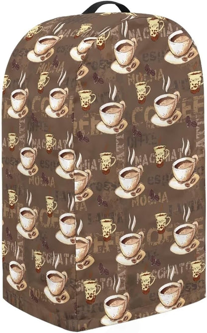 Coffee Cups Blender Cover Dust Proof Small Appliance Cover Foldable Dust Cover Kitchen Decorations for Blender Food Processor Juicer Brown