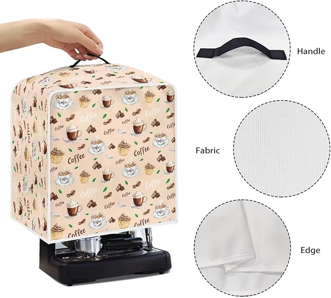 Coffee Machines Covers - Dust Resistant Protective Covers For Coffee Makers, Blender, Mixer, Juice Machine - Dust Proof, Washable Chocolate and Cake Pattern
