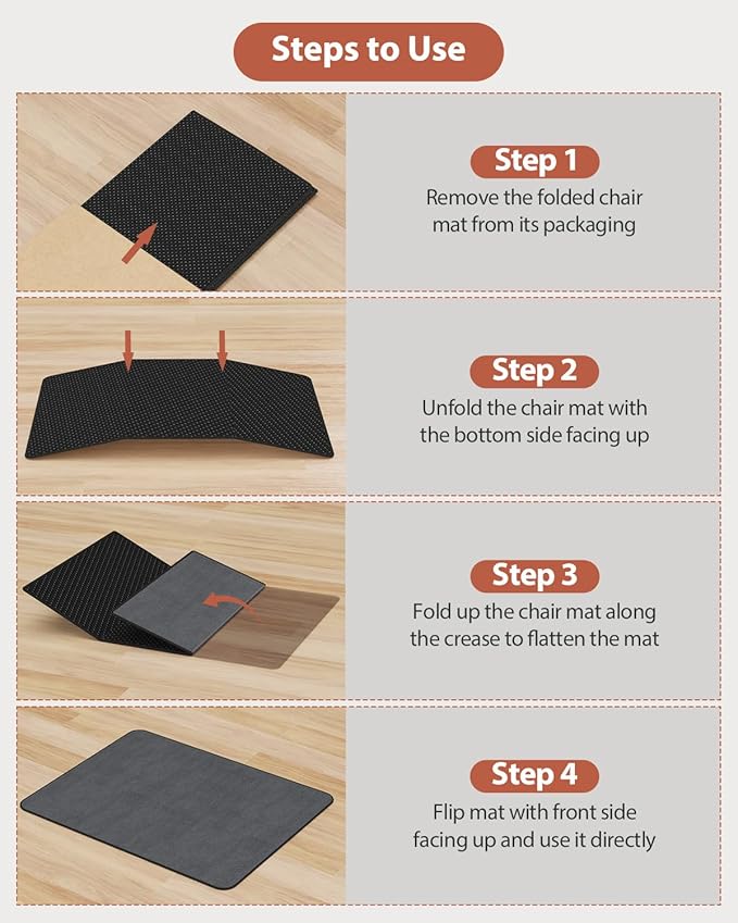 Blvornl Office Chair Mat for Hardwood Floor and Low Pile Carpet, 35" x 55" Corduroy Surface Desk Rolling Chair Mat for Hard Floors, Heavy Duty Carpeted Floor Protector Rug for Home Office, Dark Grey