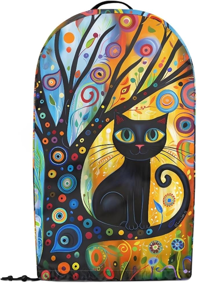 Whimsical Black Cat Tree Blender Dust Cover with Drawstring Stand Mixer or Coffee Maker Cover Anti Fingerprint Polyester Appliance Cover for Home Kitchen Decor Vibrant