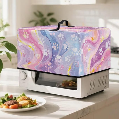 Microwave Oven Dust Cover, Dog Paw Heat-Resistant Waterproof Microwave Oven Grill Cover Protector Polyester Washable Dust Covers Case Protections for Microwaves Ovens