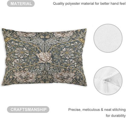 Pimpernel William Morris Throw Pillow Covers 12x20 Inch Aesthetic Pillow Velvet Decorative Pillowcase Home Decor Living Room Cushion Case for Bed Sofa Couch