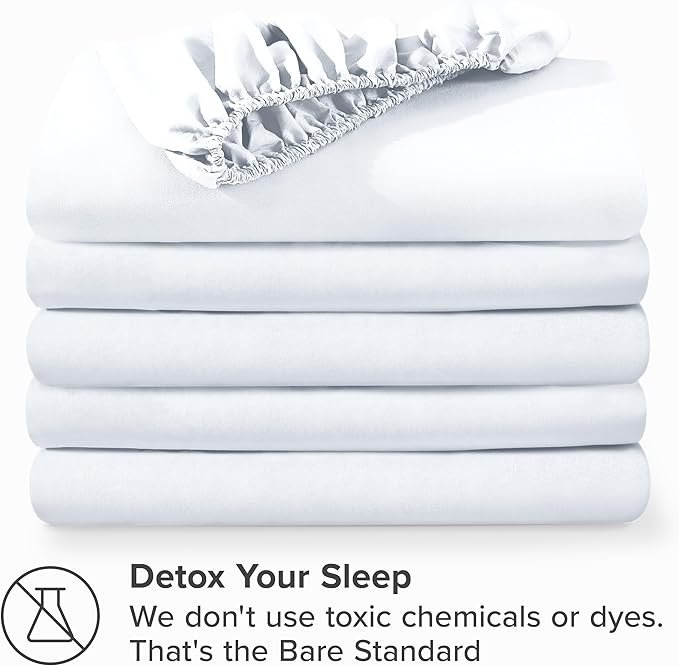 Bare Home 5-Pack Fitted Bottom Ultra-Soft Sheets Full - Premium 1800 Ultra-Soft Wrinkle Resistant Microfiber - Deep Pocket (Full, White)