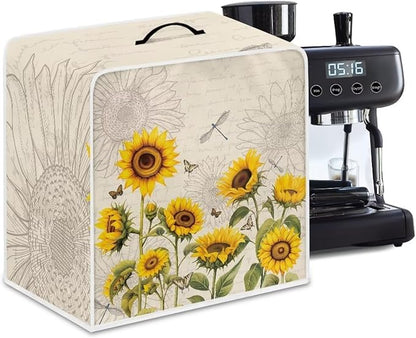 Mumeson 04-Sunflower Coffee Maker Cover Dustproof Waterproof Fabric Small Kitchen Appliances Covers Stand Mixer or Coffee Machine Fingerprint Protection Cover