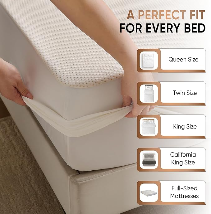 Deluxe Cooling Waterproof Organic Mattress Protector California King - Organic Cotton Percale Breathable Mattress Pad Cover - Naturally Cool for Hot Sleepers – Soft Natural Comfort