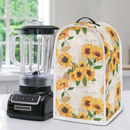 Sunflower Post Design Blender Covers Kitchen Appliance Dustproof Cover with Handle, Washable Kitchen Universal Food Processor Juicer Coffee Maker Cover