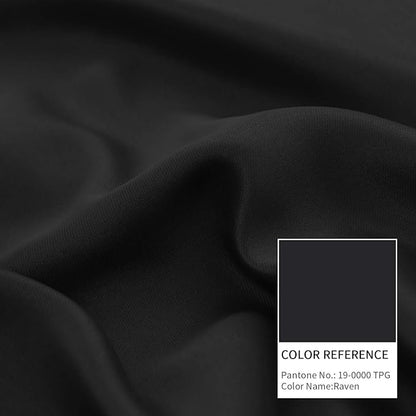 BGment Rod Pocket Blackout Curtains 48 Inch Length for Bedroom - Thermal Insulated Short Room Darkening Drapes for Living Room Window, 42 x 48 Inch, 2 Panels, Black