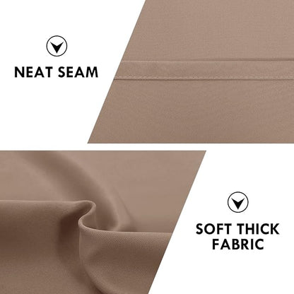 DWCN Blackout Curtains Room Darkening Thermal Insulated Bedroom Curtains Window Curtain Panels, 38 x 54 inches Long, Set of 2 Khaki Rod Pocket Drapes