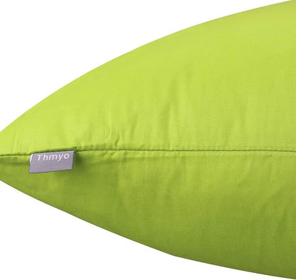 4-Pack 100% Cotton Comfortable Solid Decorative Throw Pillow Case,Thmyo Square Cushion Cover Pillowcase Sublimation Blank Pillow Covers DIY Throw Pillowcase for Couch(22x22 inch/ 55x55cm,Light Green)