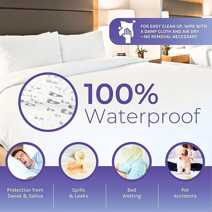 6 Gauge Vinyl Bed Bug Mattress/Box Spring Cover- Waterproof Encasement- Perfect for Bed wetting (Full)