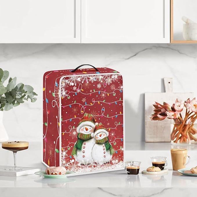 Coffee Maker Dust Cover, Cute Snowman Christmas Mixer Dustproof Protector Kitchen Appliance Xmas Decor