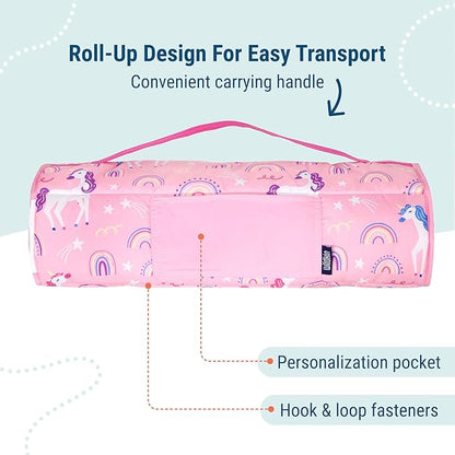 Wildkin 43-inch Kids Nap Mat – Soft Microfiber Toddler Sleeping Mat with Pillow
