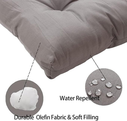 FUNHOME Outdoor Bench Cushion 48 x18 inch with Non-Slip Grips,Water Resistant Porch Swing Cushion,Bench Pillow Pads,Tufted Cushions for Patio Garden Furniture,48" Seat Cushions(Granny Gray)
