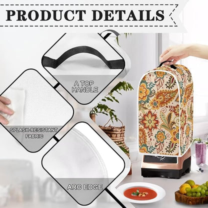Talayituse Paisley Flower Print Blender Dust Cover, Fingerprint Protection Cover for Stand Mixer or Coffee Machine, Home Kitchen Appliance Covers for Stain Dust Resistant Supplies