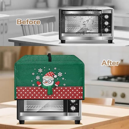 Microwave Oven Universal Dust Cover, Christmas Snowman Waterproof Polyester Fabric Dust Cover Heat-Resistant Air Fryer Dust Cover Appliance Airfryer Dust Jacket