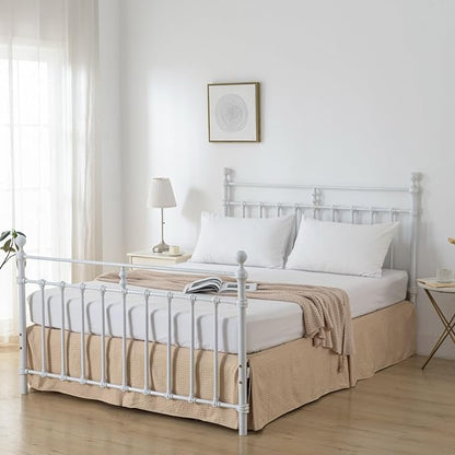 Bed Skirt Full Size, Pleated Waffle Weave Bed Skirt with Split Corners, Full Bed Skirt 18 Inch Drop (Light Camel, Full - 18" Drop)