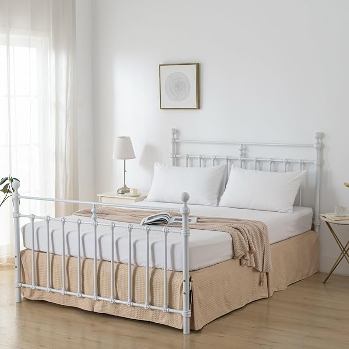 Bed Skirt, Bed Skirt Queen Size, Pleated Waffle Weave Bed Skirt with Split Corners, Queen Bed Skirt 14 Inch Drop (Light Camel, Queen - 14" Drop)