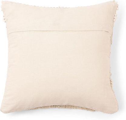 REDEARTH · Boho Textured Throw Pillow Cushion Covers - Woven Tufted Decorative Farmhouse Cases Set for Couch - Bed - Chair - Dining - Patio - Outdoor - 100% Cotton (18"x18" - Natural) Pack of 2