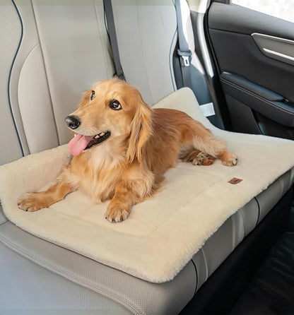 Made4Pets Dog Crate Pad Bed for Small Dogs, Washable & Reversible, Anti-Slip Kennel Mat for Cozy Sleeping, Soft Fluffy Dog Bed for Indoor & Outdoor Use, 24"x18", Beige
