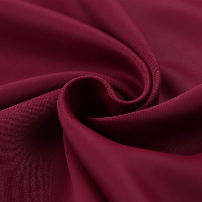 BGment Burgundy Cafe Curtains for Christmas Decor - Small Half Drapes with Rod Pocket Thermal Insulated Privacy for Bathroom Kitchen Windows Over Sink, 29 x 24 Inch, 2 Panels