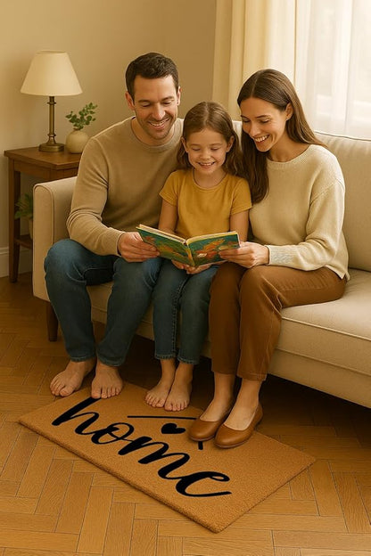 Coir Door Mats 17" X 30", Non-Slip Sturdy, PVC Backed Heavy Duty, Easy to Clean, Ideal for Door Entrance, Patio, Porch, Backyard, Garages, A Home Made of Love