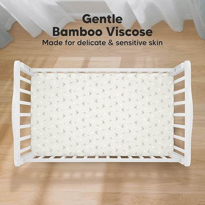 KeaBabies 2-Pack Baby Crib Sheets for Boys, Girls - 52x28 Viscose Derived from Bamboo Toddler Bed Sheets Neutral, Fitted Crib Mattress Cover for Standard Baby Bedding, Soft & Cozy (Marine Muse)
