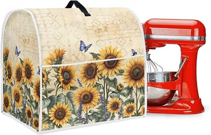 Sunflower Mixer Cover for Kitchen Aid 4.5-5 Qt Mixer, Yellow Small Appliance Dust Covers Universal for Air Fryers, Coffee Makers, Kitchen Decor Gift for Friends