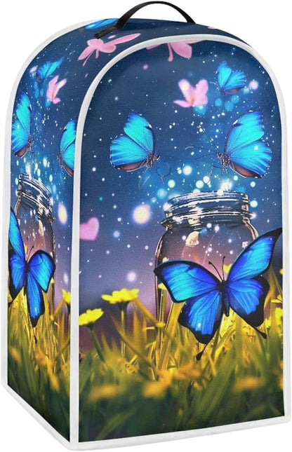 Talayituse Butterfly Flower Print Blender Dust Cover, Fingerprint Protection Cover for Stand Mixer or Coffee Machine, Home Kitchen Appliance Covers for Stain Dust Resistant Supplies