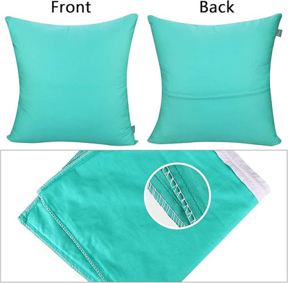 4-Pack 100% Cotton Comfortable Solid Decorative Throw Pillow Case,Thmyo Square Cushion Cover Pillowcase Sublimation Blank Pillow Covers DIY Throw Pillowcase for Sofa Bedroom(20x20 inch/ 50x50cm,Green)