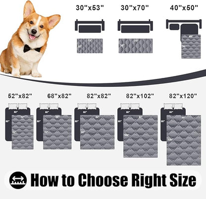 Smiry Waterproof Dog Bed Cover Blanket, Soft Reversible Pet Blanket, Washable Leakproof Cats Dogs Couch Cover for Sofa, Couch, Furniture, Plaid (68x82 Inch, Grey/Light Grey)