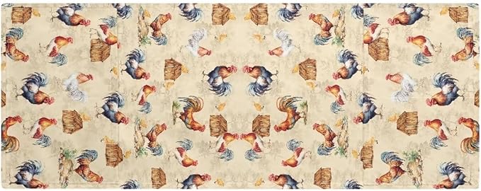 ZFRXIGN Vintage Chicken Microwave Oven Cover Dustproof Top Cover Linen Toaster Cover Kitchen Appliance Protector Decorative Dust Proof Cover Farmhouse Rooster, 24313 P59-S-0309