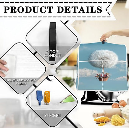 Mixer Dust Cover for 6-8 Qt Stand Mixer, Cloth Cover with 2 Storage Pockets for Stand Mixer Protective Covers Large for 6-8 Quart Mixer