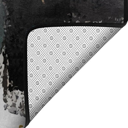 9CH Fashion Modern Area Rug 6' x 9', Abstract Art Painted Black White Gold Foil Modern Artwork Area Rug for Living Room Bedroom Dining Room
