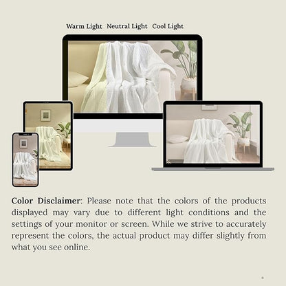 Cloud Scape Linen Oversized 4 Layer Muslin Blanket Queen Size - 100% Cotton, Lightweight & Breathable All Season Gauze, Pre-Washed, fits Full Bed, 92x92, White