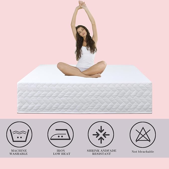 King Bed Skirt-Box Spring Cover with 14 Inch Tailored Drop,Wrinkle and Fade Resistant Hotel Wrap Around Bed Skirts,Bed Frame Cover (Checkered White, King)