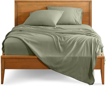 Bare Home Queen Sheet Set - Luxury 1800 Ultra-Soft Microfiber Queen Bed Sheets - Double Brushed - Deep Pockets - Easy Fit - 4 Piece Set - Bedding Sheets & Pillowcases (Queen, Sage)