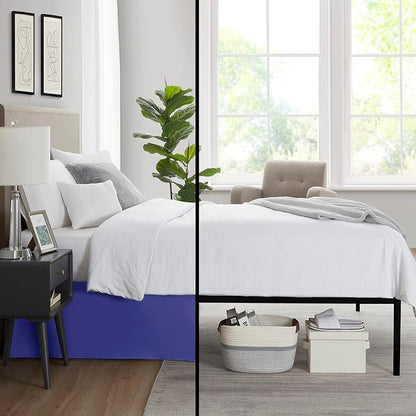Nestl Royal Blue Bed Skirt Cal King Size - Cal King Bed Skirt 14 Inch Drop - Brushed Microfiber Bed Skirts - Hotel Quality Pleated Bed Skirt - Shrinkage & Fade Resistant