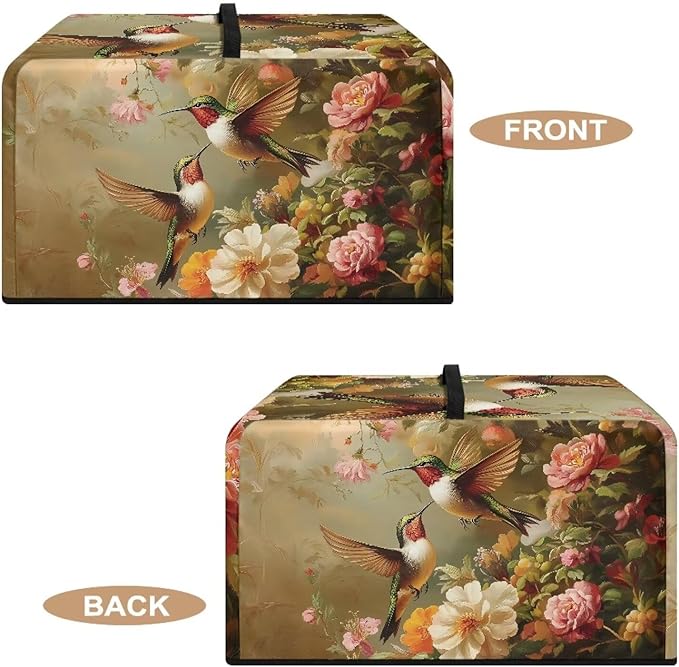 Microwave Oven Dust Cover, Hummingbird Polyester Waterproof Microwave Dust Cover Oil Proof Microwaves Ovens Covers Decorative Kitchen Appliance Covers for Air Fryer Toaster