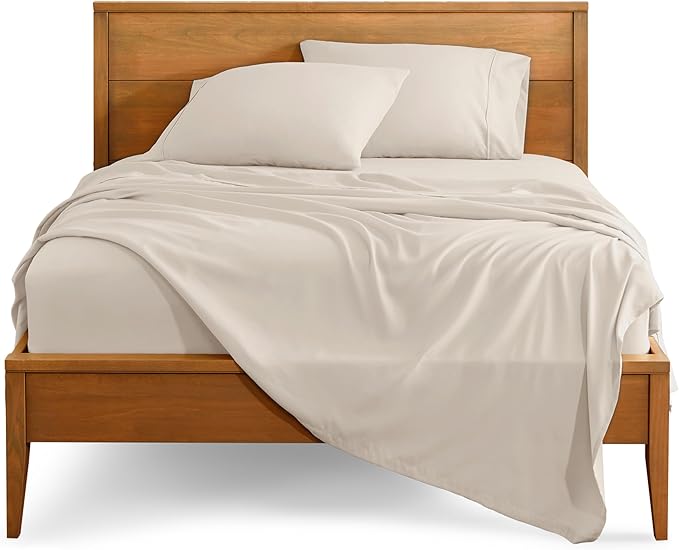 Bare Home Split King Sheet Set - 1800 Ultra-Soft Microfiber Bed Sheets - Double Brushed - Deep Pockets - Easy Fit - 5 Piece Set - Bed Sheets & Pillowcases (Split King, Wheat)
