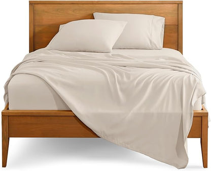 Bare Home Split Head Flex King Sheet Set - 1800 Ultra-Soft Microfiber Bed Sheets - Double Brushed - Deep Pockets - Easy Fit - 4 Piece Set - FlexTop King Bedding Sheets (Split Head Flex King, Wheat)